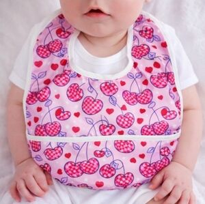 Cherry Print Kids Flip Bib